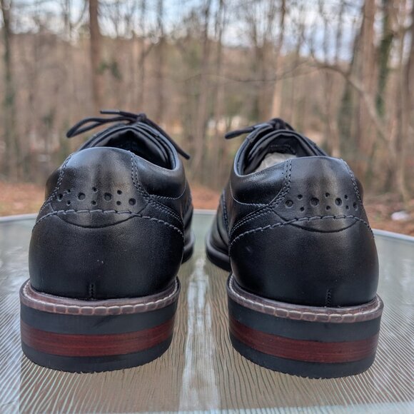 Men's Nunn Bush Centro Flex Plain Toe Oxford Black Leather Dress Shoes Size 13 - Picture 10 of 11